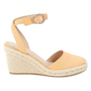 STUART WEITZMAN Mykonos canvas wedge espadrilles - orange mango - size 9